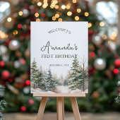 ウィンターオネダーランド誕生日ウェルカムサイン ポスター