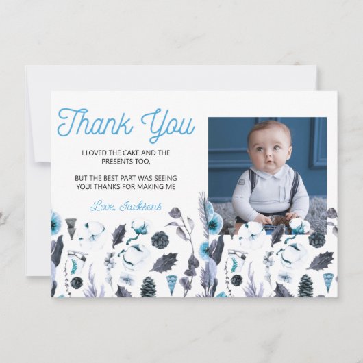 ウィンターオネダーランド誕生日サンキューオファーカード 招待状 (正面)