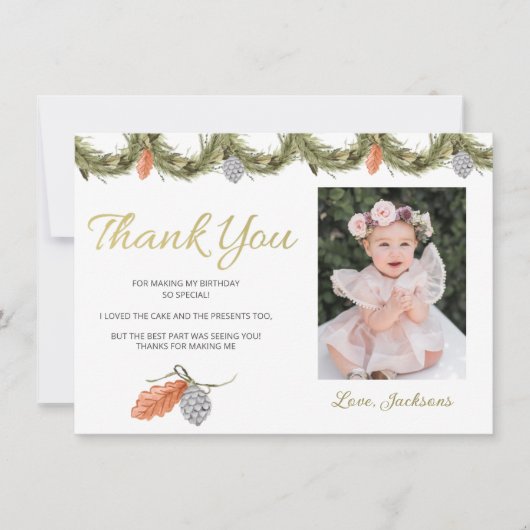 ウィンターオネダーランド誕生日サンキューカード 招待状 (正面)