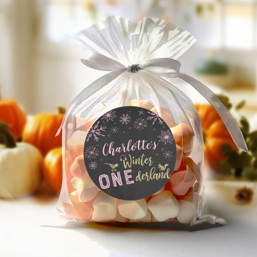 ウィンターオネダーランド誕生日スノーフレーク ラウンドシール