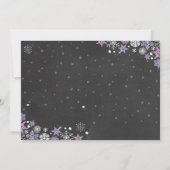 ウィンターオネダーランド誕生日パーティー招待状ガールピンク 招待状 (裏面)