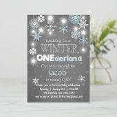 ウィンターオネダーランド誕生日パーティー招待状ブルーボーイ 招待状 (スタンド正面)