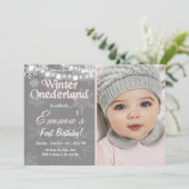 ウィンターオネダーランド誕生日パーティー招待状 招待状 (スタンド正面)