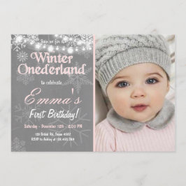 ウィンターオネダーランド誕生日パーティー招待状 招待状