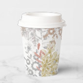 ウィンターオネダーランド誕生日ピンク金ゴールドスノーフレーク 紙コップ (右)