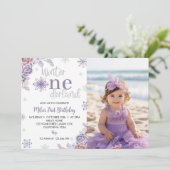 ウィンターオネダーランド誕生日フォト招待状 招待状 (スタンド正面)