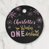 ウィンターオネダーランド誕生日メッセージカードスノーフレーク フェイバータグ (裏面)