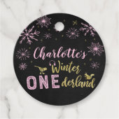 ウィンターオネダーランド誕生日メッセージカードスノーフレーク フェイバータグ (正面)