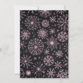 ウィンターオネダーランド誕生日招待状スノーフレーク 招待状 (裏面)