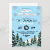 ウィンターオネダーランド誕生日招待状 招待状 (正面/裏面)
