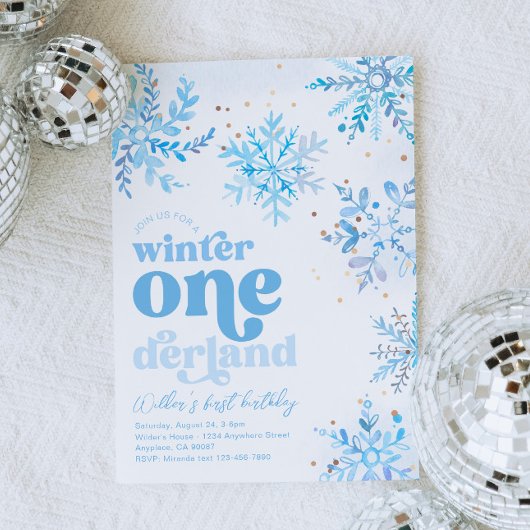 ウィンターオネダーランド誕生日招待状 招待状