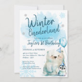 ウィンターオネダーランド誕生日 招待状 (正面)