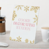 ウィンターオネダーランド飾クッキーズピンク金ゴールド 台座サイン (インサイチュ)