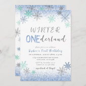 ウィンターオネダーランド1stバースデーウィンター招待状 招待状 (正面/裏面)