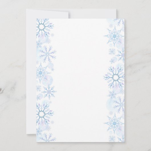 ウィンターオネダーランド1stバースデーガールスノーフレーク 招待状 (裏面)