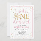 ウィンターオネダーランド1st誕生日パーティの招待状 招待状 (正面)