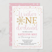 ウィンターオネダーランド1st誕生日パーティの招待状 招待状 (正面/裏面)