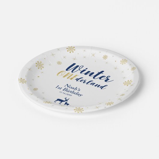 ウィンターオネダーランド1st誕生日パーティー紙プレート ペーパープレート (アングル)