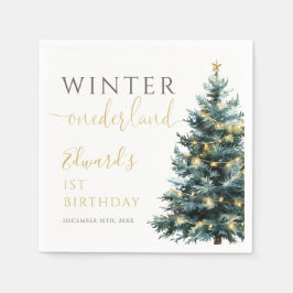 ウィンターオネダーランド1st誕生日パーティー スタンダードカクテルナプキン