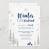 ウィンターオネダーランド1st誕生日招待状 – 少年 招待状 (正面/裏面)