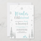 ウィンターオネダーランド1st誕生日招待状 – 少年 招待状 (正面)