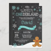 ウィンターオネダーランド1st誕生日招待状 招待状 (正面/裏面)