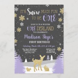 ウィンターオネダーランド1st誕生日招待状 招待状
