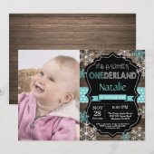 ウィンターオネダーランド1st誕生日招待状 招待状 (正面/裏面)