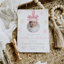 ウィンターオネダーランド1st誕生日招待状