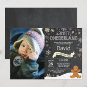 ウィンターオネダーランド1st誕生日招待状 招待状 (正面/裏面)