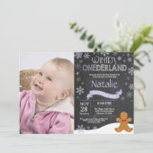 ウィンターオネダーランド1st誕生日招待状 招待状 (スタンド正面)