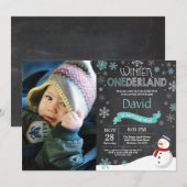 ウィンターオネダーランド1st誕生日招待状 招待状 (正面/裏面)