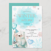 ウィンターオネダーランド1st誕生日招待状 招待状 (正面/裏面)