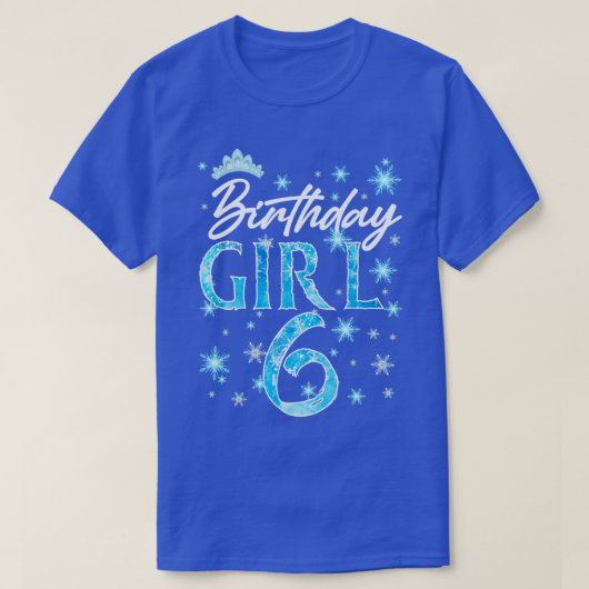 ウィンターオネダーランド6誕生日ガールスノーフレークデイ Tシャツ (デザイン正面)