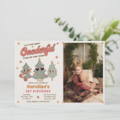 ウィンターオンダーフルヒッパイクリスマスツリー誕生日 招待状 (スタンド正面)