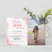 ウィンターオンダーランドガールファースト誕生日パーティインビタ 招待状 (スタンド正面)