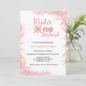 ウィンターオンダーランドガールファースト誕生日パーティー 招待状 (スタンド正面)