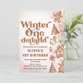 ウィンターオンダーランドクリスマスクッキー誕生日パーティー 招待状 (スタンド正面)