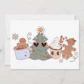 ウィンターオンダーランドクリスマスクッキー誕生日パーティー 招待状 (裏面)