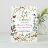 ウィンターオンダーランドクリスマスリース誕生日 招待状 (スタンド正面)