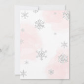 ウィンターオンダーランドクリスマスレッド&シルバー誕生日 招待状 (裏面)