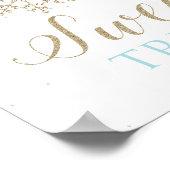 ウィンターオンダーランドスイートトリートサインブルースノーフレーク ポスター (角)