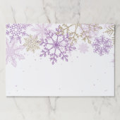 ウィンターオンダーランドスノーフレークパープル金ゴールド紙パッド ペーパーパッド (正面)