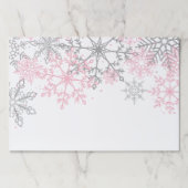 ウィンターオンダーランドスノーフレークピンクシルバー紙パッド ペーパーパッド (正面)