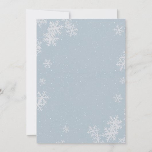 ウィンターオンダーランドスノーフレークホリデイ1st誕生日 招待状 (裏面)