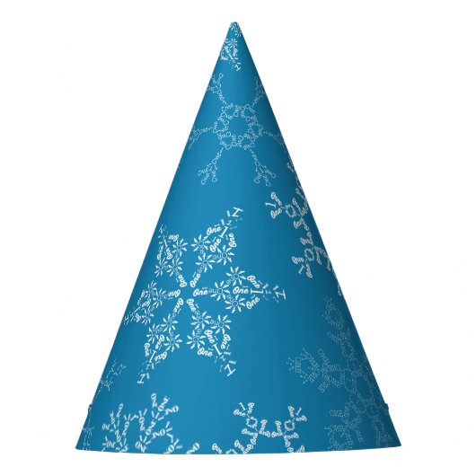 ウィンターオンダーランドスノーフレーク1st誕生日パーティー パーティーハット (正面)