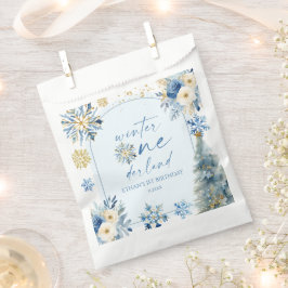 ウィンターオンダーランドスノーフレーク1st誕生日パーティー フェイバーバッグ