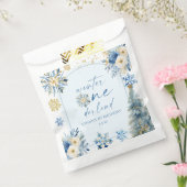 ウィンターオンダーランドスノーフレーク1st誕生日パーティー フェイバーバッグ (封をした状態)