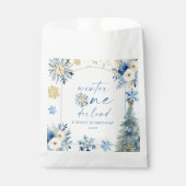 ウィンターオンダーランドスノーフレーク1st誕生日パーティー フェイバーバッグ (正面)