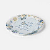 ウィンターオンダーランドスノーフレーク1st誕生日パーティー ペーパープレート (アングル)